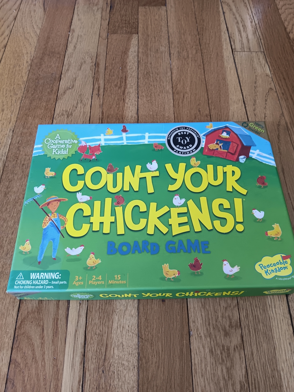 Count Your Chickens! Cooperative Family Board Game - Green by Peaceable Kingdom